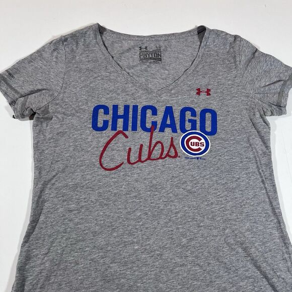 Under Armour Charged Heatgear Chicago Cubs MLB T-Shirt Women's Large - Picture 2 of 4